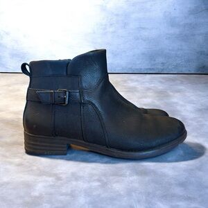 Black Ankle Boots with Buckle Detail